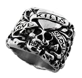 Ed Hardy Love Kills Slowly Mini Skull Stainless Steel Ring