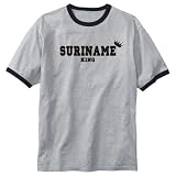 T-Shirt Ringer Heather Gray  Suriname King  Country