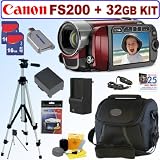 Buy Canon FS200 Flash Memory Camcorder (Sunrise Red) + 32GB Deluxe Accessory Kit Buy Canon FS200 Flash Memory Camcorder (Sunrise Red) + 32GB Deluxe Accessory Kit