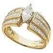 14K Yellow Gold Ladies Diamond Engagement Ring (Center stone is not inlcuded)