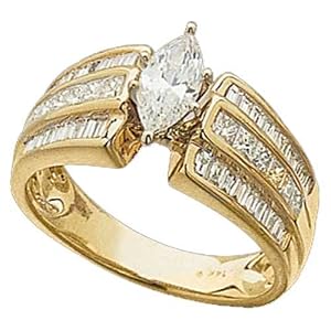14K Yellow Gold Ladies Diamond Engagement Ring (Center stone is not inlcuded)