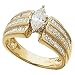 3/4 Ct.T.W. Baguette and Princess Cut Diamonds, 14Kt. Yellow Gold. Diamond Engagement Ring, Semi-Mount Setting (without Center Stone)