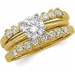 14Kt Yellow Gold Petite Wave Diamond Ring Guard Enhancer (Center ring is not included)