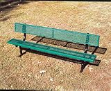 6' Inground Park Bench with Back and 2 x 12 x 6' Vinyl Clad Expanded Steel Planks