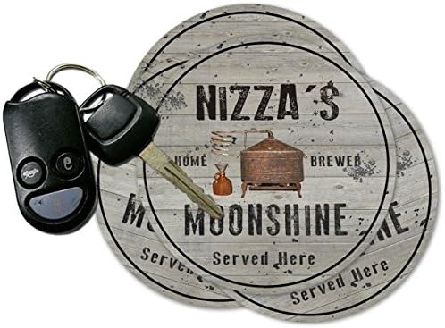 NIZZA'S Home Brewed Moonshine Coasters - Set of 4