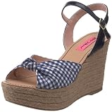 Betsey Johnson Women's Pattty Espadrille,Blue Gingham,5.5 M US