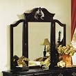 Triple Mirror with Post Top in Dark Cherry Finish