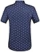 Button Down Shirt Men, Mens Shirts Casual Stylish, Regular-Fit 100% Cotton Printed Summer Causal (Large, Navy)