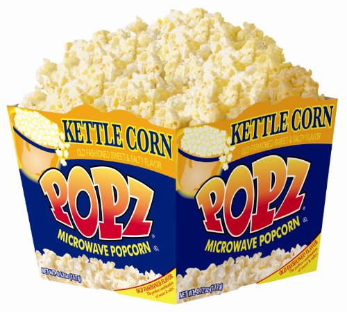 Popz Kettle Corn Microwave Popcorn 4.12 Ounce Tubs (6 Tubs in a Case)