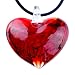 Pugster Red Heart Murano Glass Pendant Necklace For Women