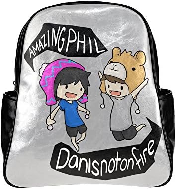 Seallm Unisex Amazingphil Danisnotonfire Gamer Black Multi Pocket Backpack