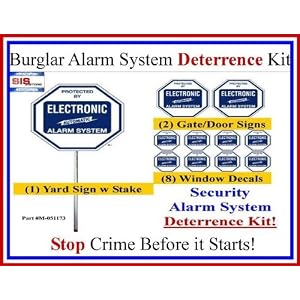 Commercial Grade Security Burglar Alarm Warning! Deterrence System Signs & Decals Kit #102SYS