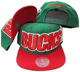 Milwaukee Bucks Wordmark Two Tone Plastic Snapback Adjustable Snap Back Hat / Cap