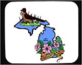 Mouse Pad with Michigan, robin, state bird, apple blossom, state, state flower