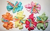 CLEARANCE ~ Grosgrain Loop Bows with Cork Screw Ribbon Center (Light Yellow Remaining)