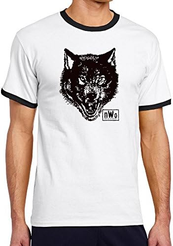 AlphaGoo Men's Wolfpack Wrestling Fashion Contrast Color T-Shirt Black Small
