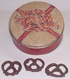 Scott's Cakes 1 lb. Milk Chocolate Covered Pretzel in a Red Bow Tin