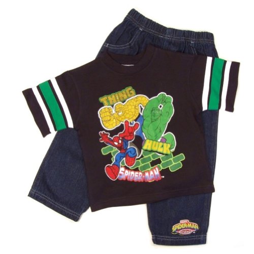  Spiderman & Friends Toddler Boys Shirt & Pants Set