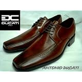 ANTONIO DUCATI【アントニオ・ドュカティ】本革・革底紳士靴ロングノーズレース・ステッチスワールモカforビジネスシューズ［ブラウン］3315