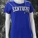 University of Kentucky Ladies Cut Distressed Arch on a Royal Heather Shirt