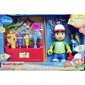 Fisher Price Handy Manny TALKING Toolbox Gift Set - BONUS Let's Get to Work Manny! by Bob The Builder