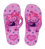 Sanrio Hello Kitty Pink Flip-Flops Slippers With 4 Charms For KIDS, L ( US 1 for adult size)