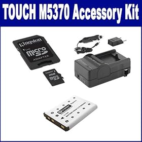 Kodak EASYSHARE Touch M5370 Digital Camera Accessory Kit includes: SDKLIC7006 Battery, SDM-182 Charger, M45547 Memory Card