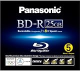 Produkt-Bild: Panasonic LM-BR25MWE5 Blu-Ray (6x Speed, 25GB Inkjet Printable, 5er Pack)