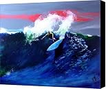 Winter Sunset Off Swamis Encinitas Canvas Print / Canvas Art - Artist Paul Miller