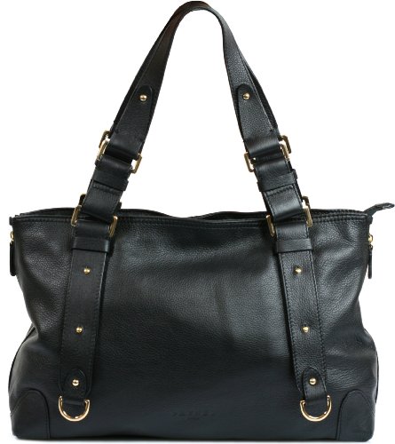 Phyn&egrave;s Paris Xenia Gro&szlig;e Schultertasche / Shopper in ECHT-LEDER in Schwarz