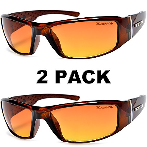 Hd vision anti-glare driving glasses x-loop 2 pack w/ f…