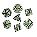 Q WORKSHOP Call Of Cthulhu black & green RPG Ornamented Dice Set 7 Polyhedral Pieces