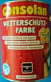Details zu "2,25 Liter Consolan Wetterschutzfarbe dunkelbraun Nr. 205 /11,10Eur/L" Details zu "2,25 Liter Consolan Wetterschutzfarbe dunkelbraun Nr. 205 /11,10Eur/L"