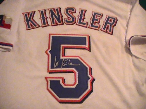 IAN KINSLER SIGNED AUTOGRAPHED JERSEY TEXAS RANGERS COA + PROOF PHOTO