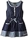 Calvin Klein Little Girls' Blue Denim Dress with Pockets On Skirt