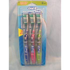 Oral-B Advantage Glide Toothbrush Soft 40 Regular 3 Pack Colors Vary