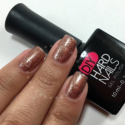 Best UV Soak Off Gel (Shellac) Nail Polish - Professional Grade - Requires UV or LED Nail Lamp - BONUS Downloadable at Home Gel Nail Guide Included (Bronze Glitz)