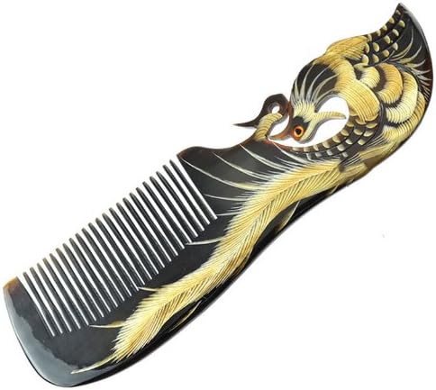 PHACA Phoenix Hand Carved Reduce Tension Ox Horn Comb