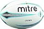 Mitre Crown 4P - Pallone partita rugby, misura 5, colore: Bianco/Ciano