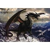 (22x34) Rogue Dragon (On Mountain) Art Poster Print