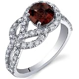 Gracefully Exquisite 1.00 Carats Garnet Ring in Sterling Silver Size 5 to 9