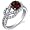 Gracefully Exquisite 1.00 Carats Garnet Ring in Sterling Silver Rhodium Finish Size 5