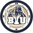 Brigham Young Cougars Suntime 12" Dimension Glass Crystal Wall Clock - NCAA College Athletics