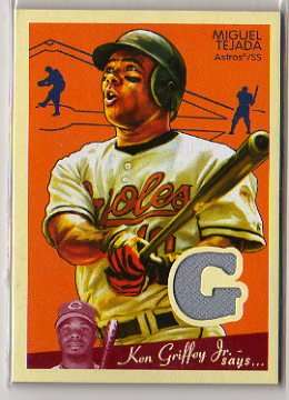 2008 Upper Deck Goudey Miguel Tejada Game Used Jersey Baseball Card