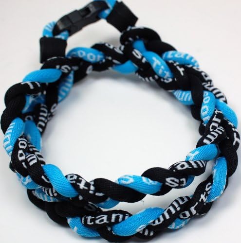 20" Light Blue Black Titanium Sports Tornado Necklace