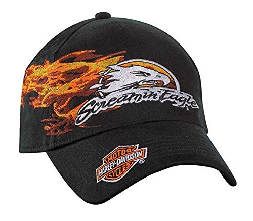 Harley-Davidson Men's Screamin' Eagle Flames Stretch Fit Baseball Cap BC02030