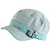 NEW HERRINGBONE TWEED MILITARY CADET CAP HAT BUCKLE LIGHT BLUE - Small / Medium