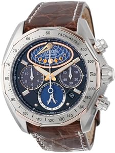 Citizen Men's AV3006-09E The Signature Collection Eco-Drive Moon Phase Flyback Chronograph Watch