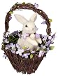 Straw bunny in basket