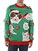 Tipsy Elves Men's Crazy Cat Man Ugly Christmas Sweater Funny Cat Holiday Sweater